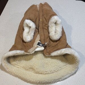 Cozy Tan and Cream Dog Coat